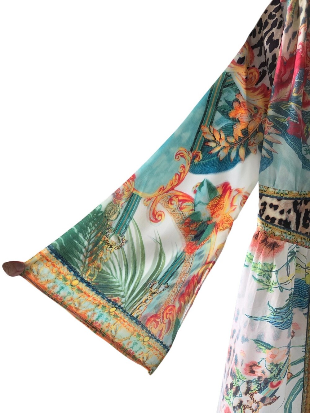 Miss Rosier Tropical Floral Maxi Dress/Kimono Size Large - Picture 5 of 16